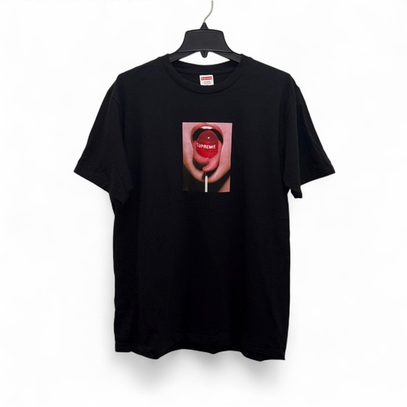 SUPREME Limited Edition Black Lollipop Short Sleeve Tee Shirt Size Medium/Large - Picture 2 of 15